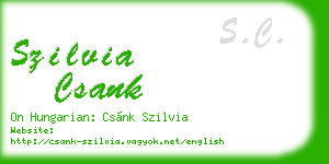szilvia csank business card